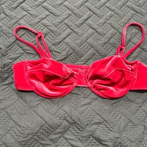 Medium pink velvet bikini